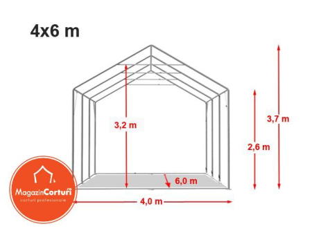 Cort Depozitare Industrial 4x6 m XXL Profi 2,6 m Ignifugat [1]