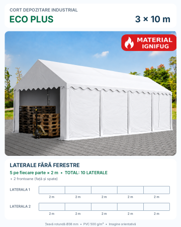 Cort depozitare 3 x 10 - 3 x 10 Cort Industrial și Depozitare Eco Plus