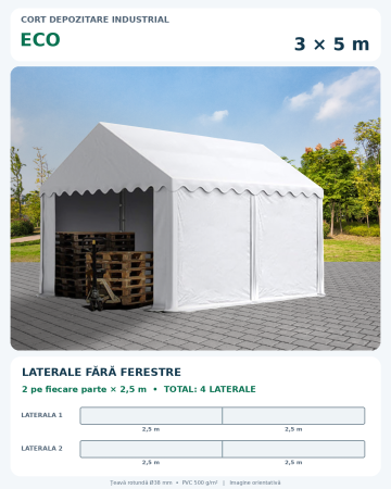 Corturi depozitare - Cort Depozitare Industrial 3x5 m Eco