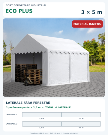 Corturi industriale - Cort Depozitare Industrial 3x5 m Eco Plus