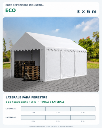 Corturi depozitare - Cort Depozitare Industrial 3x6 m Eco
