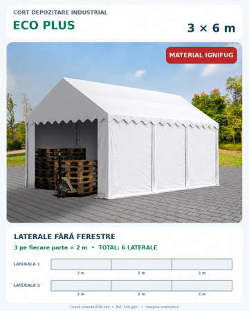 Corturi industriale - Cort Depozitare Industrial 3x6 m Eco Plus