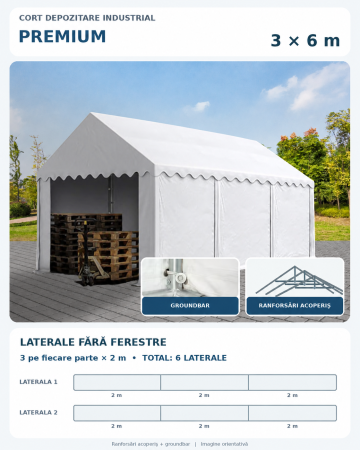 Cort depozitare 3 x 6 - 3 x 6 Cort Industrial și Depozitare Premium