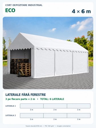 Corturi depozitare - Cort Depozitare Industrial 4x6 m Eco