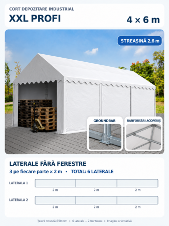 4 x 6 Cort Industrial și Depozitare Premium PVC ignifug