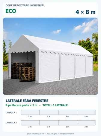 Corturi depozitare - Cort Depozitare Industrial 4x8 m Eco