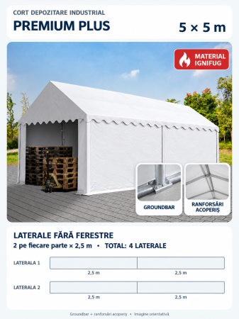 Cort depozitare 5 x 5 - 5 x 5 Cort Industrial și Depozitare Premium