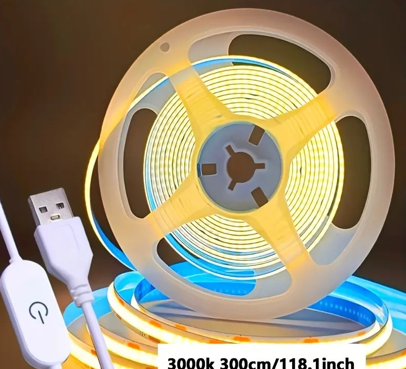 Banda Led Usb 5v 3000k 3m - Control Tactil [1]