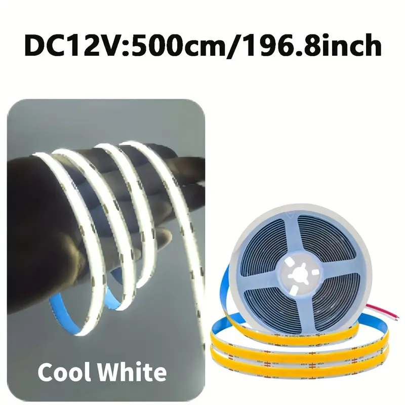 Banda LED COB 12V Lumina ALBA / 5m [1]