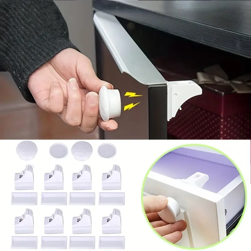 Set 4 Incuietori + 1 cheie Magnetice pentru dulapuri / Protectie Copii [3]