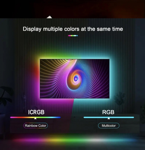 Bandă de lumină LED RGB+IC cu control prin aplicație [1]