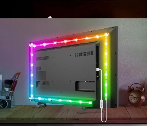 Electrice - Bandă de lumină LED RGB+IC cu control prin aplicație