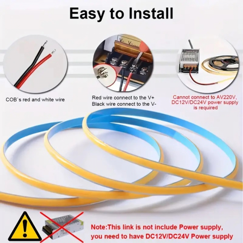 Banda LED COB 12V Lumina ALBA / 5m [2]