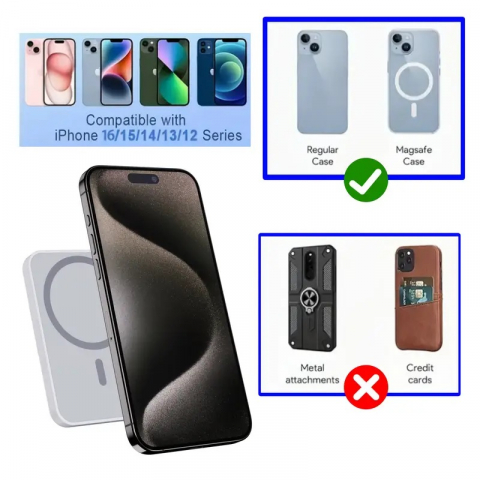 Incarcator Wireless Iphone Portabil 15W [2]