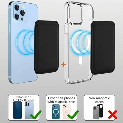 Portofel Magnetic Pentru Iphone / Culoare NEGRU [2]