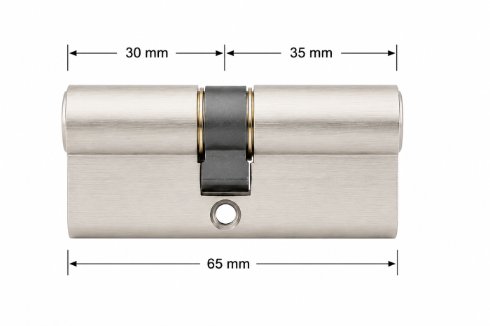 Cilindru de siguranta Yale 500A, 30 x 35 mm, 3 chei, cromat [2]