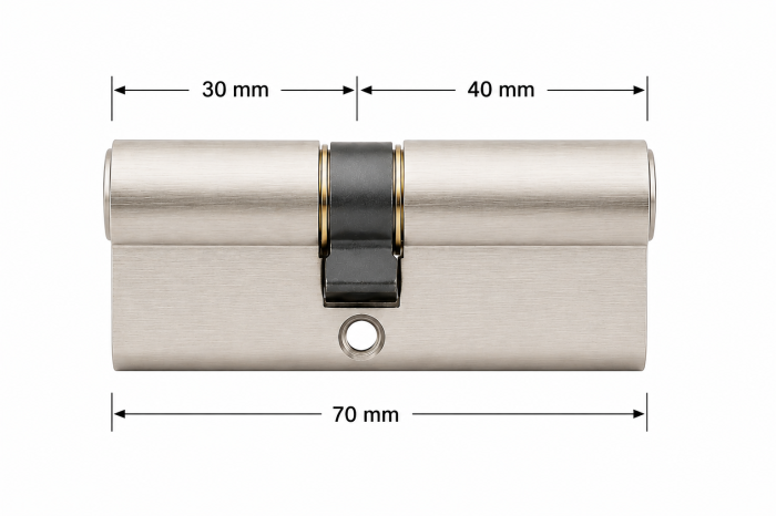 Cilindru de siguranta Yale 500A, 30 x 40 mm, 3 chei, cromat [2]