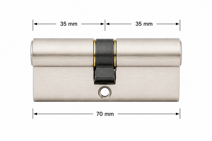 Cilindru de siguranta Yale 500A, 35 x 35 mm, 3 chei, cromat [2]