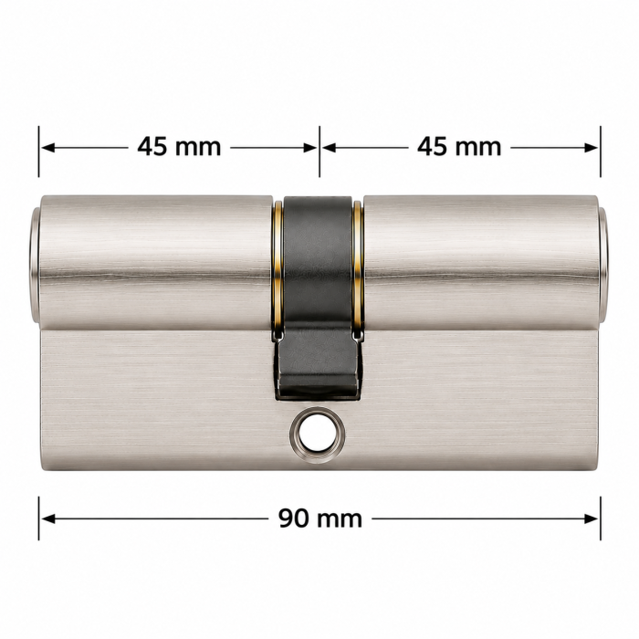 Cilindru de siguranta Yale 500A, 45 x 45 mm, 3 chei, cromat [2]