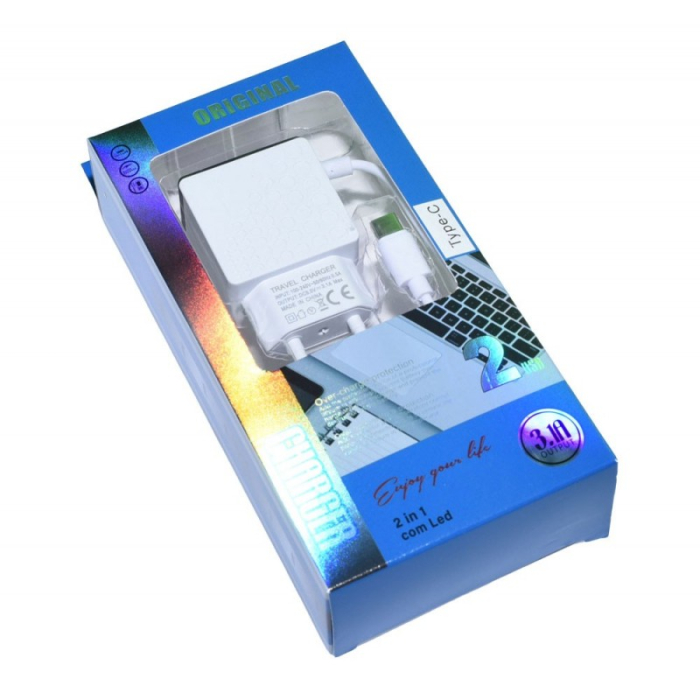 Incarcator Retea 220V - 2 x Usb + Tip C 3,1A [3]