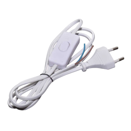 Diverse electrice - Cablu cu stecher si intrerupator, alb
