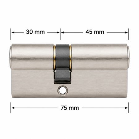 Cilindru de siguranta Yale 500A, 30 x 45 mm, 3 chei, cromat [1]