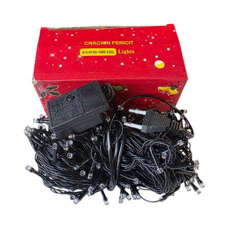 Decoratiuni de Craciun - Instalatie led pentru Craciun, 18 m lungime, 320 led-uri alb cald