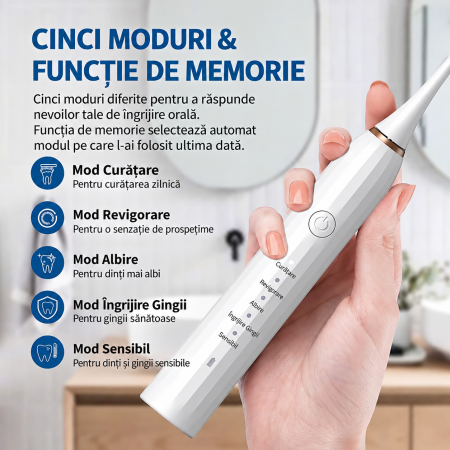 Periuta de dinti electrica Sonica M1, 5 Moduri [3]