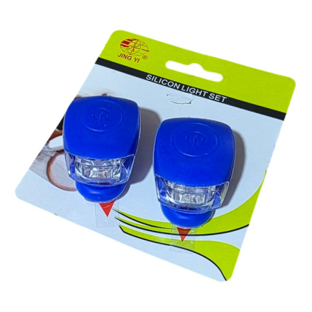 Accesorii bicicleta - Set lumini bicicleta din silicon, LED alb + rosu, impermeabil