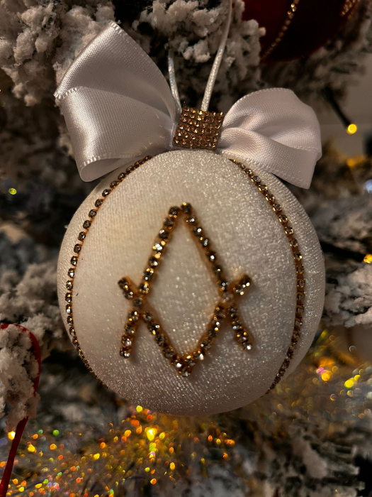 Glob pentru bradul de Crăciun din catifea cu cristale, 10 cm [2]