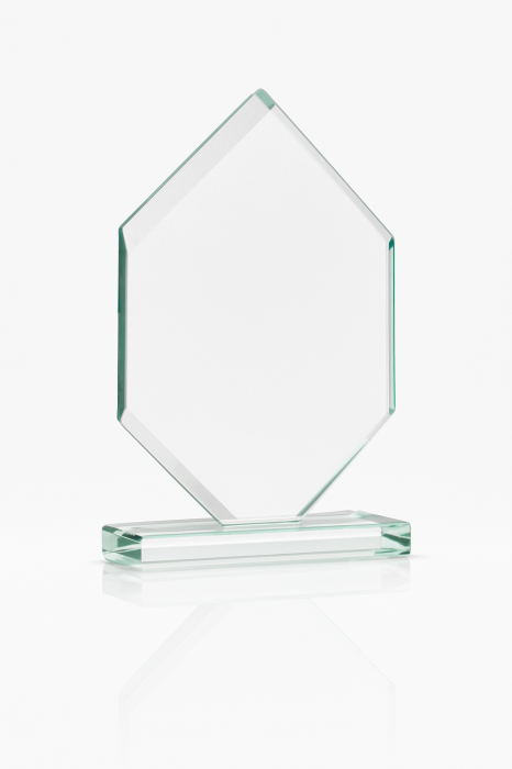 trofeu din sticlă hexagon pe bază de sticlă [1]