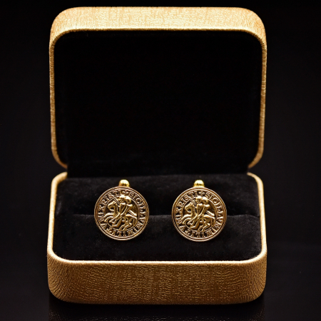 Butoni/ Cufflinks - Butoni de cămașă Templieri – Sigiliul Cavalerilor, aurii