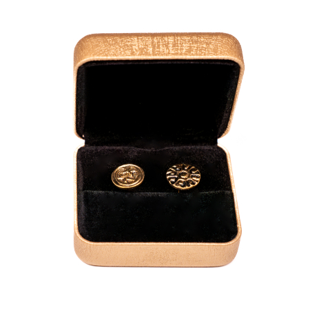Butoni/ Cufflinks - Butoni Soarele si Luna Aurii