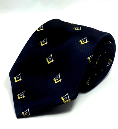 Cadouri si Accesorii - Cravata  din Matase  Echer si Compas Auriu