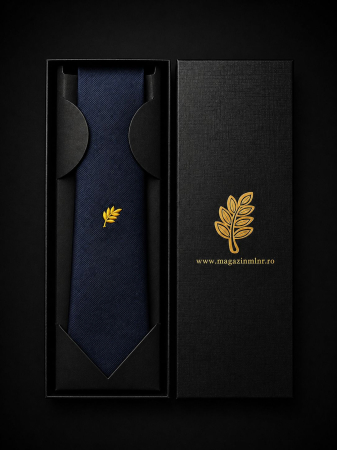 Cadouri si Accesorii - Cravata Albastra  cu  Broderie  Acacia