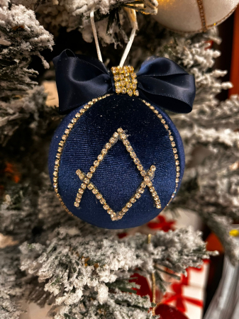 Glob pentru bradul de Crăciun din catifea cu cristale, 10 cm [2]