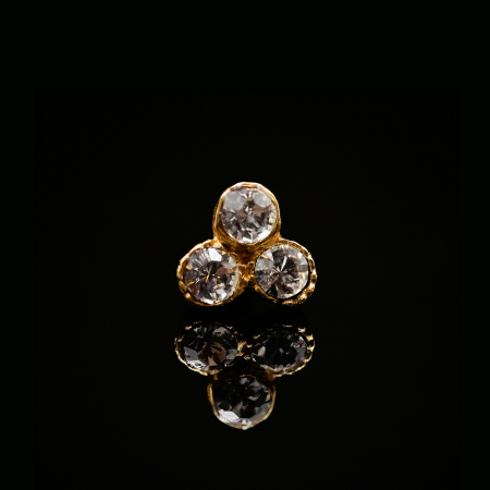 Insigne - Insignă Trei Puncte (∴), auriu cu trei cristale