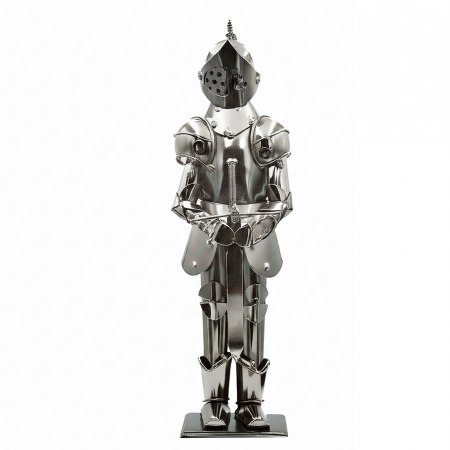 Cadouri - statuetă cavaler medieval în armură argintie