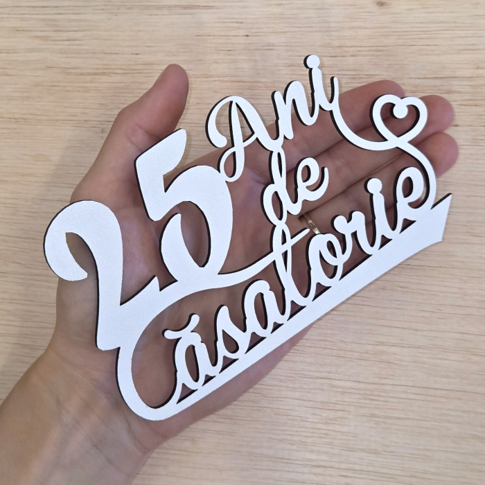 Topper 25 Ani de Casatorie - Alb [2]