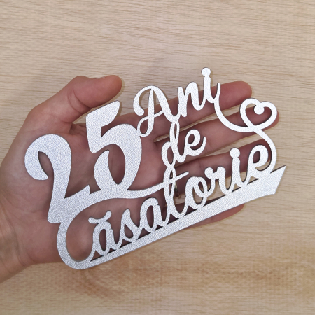Topper 25 Ani de Casatorie - Argintiu [1]