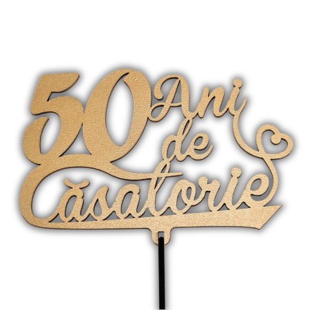 La Multi Ani - Topper 50 Ani de Casatorie - Auriu