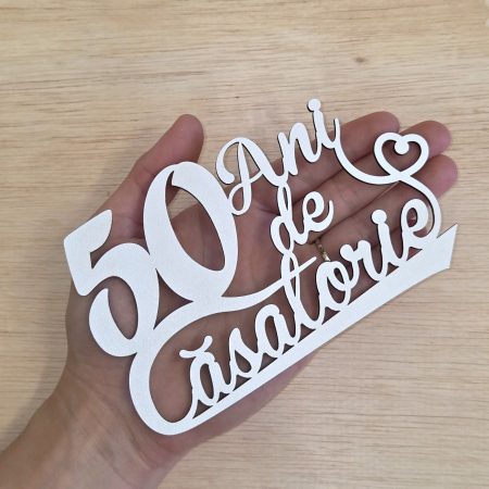 Topper 50 Ani de Casatorie - Alb [1]