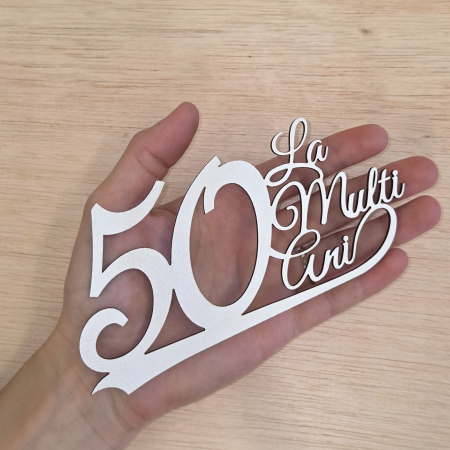 Topper La Multi Ani 50 - Alb [1]