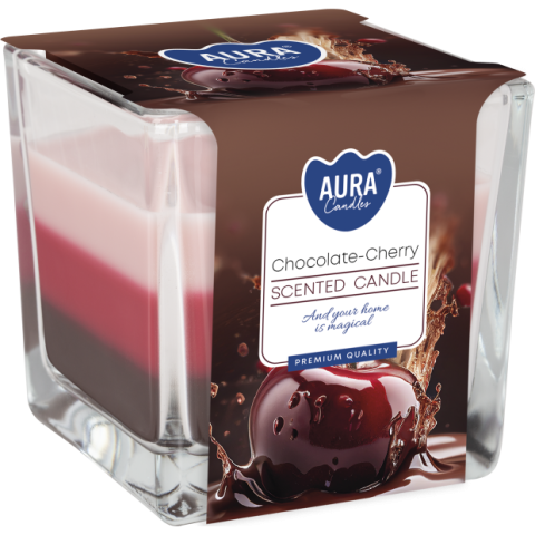 Lumanari Parfumate - Lumânare parfumată AURA Chocolate Cherry – eleganță și relaxare pentru casa ta