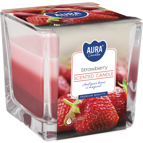 Lumanari Parfumate - Lumânare parfumată AURA Strawberry – eleganță și relaxare pentru casa ta