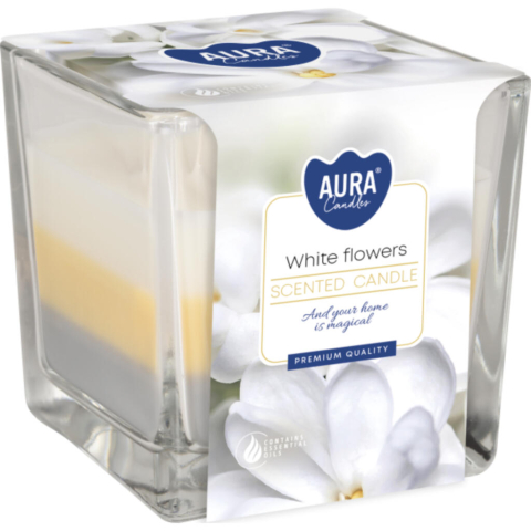 Lumanari Parfumate - Lumânare parfumată AURA White Flowers – eleganță și relaxare pentru casa ta