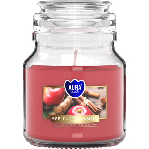 Lumanari Parfumate - Lumânare parfumată în borcan din sticlă Apple Cinnamon