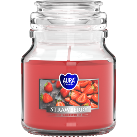 Lumanari Parfumate - Lumânare parfumată în borcan din sticlă Strawberry