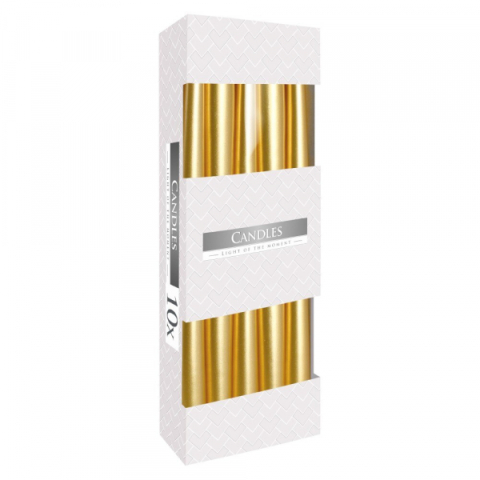 Lumanari Conice - Set 10 Lumânări aurii conice – Eleganță și rafinament pentru orice eveniment