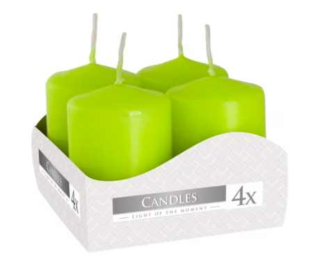 Lumanari Stalp - Set 4 Lumanari de tip stalp  culoarea Verde